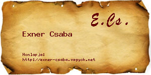 Exner Csaba névjegykártya