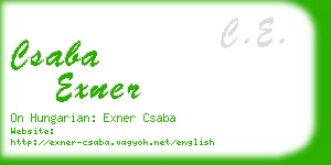 csaba exner business card